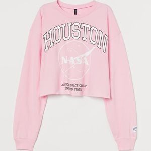 H&M Divided long sleeve NASA crop top